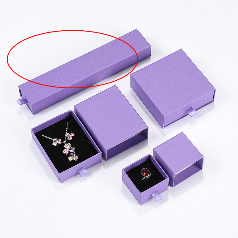 Fashion Purple 4*21*3cm Drawer Rectangular Jewelry Storage Box  Paper