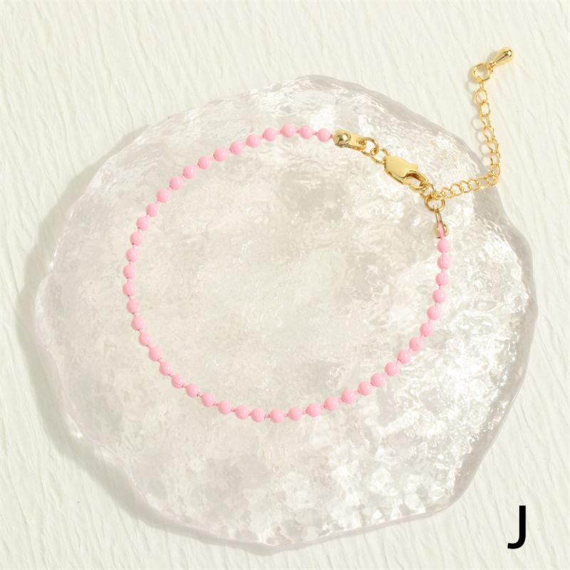 Fashion J Copper Spray-painted Ball Chain Bracelet