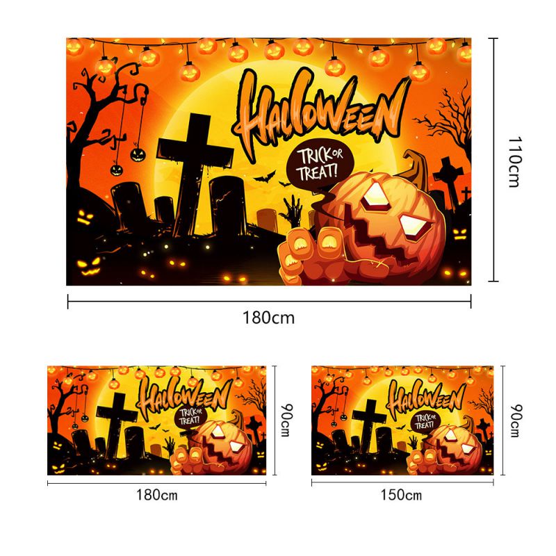 Fashion 3# Polyester Halloween Printed Background Fabric Hanging Flag