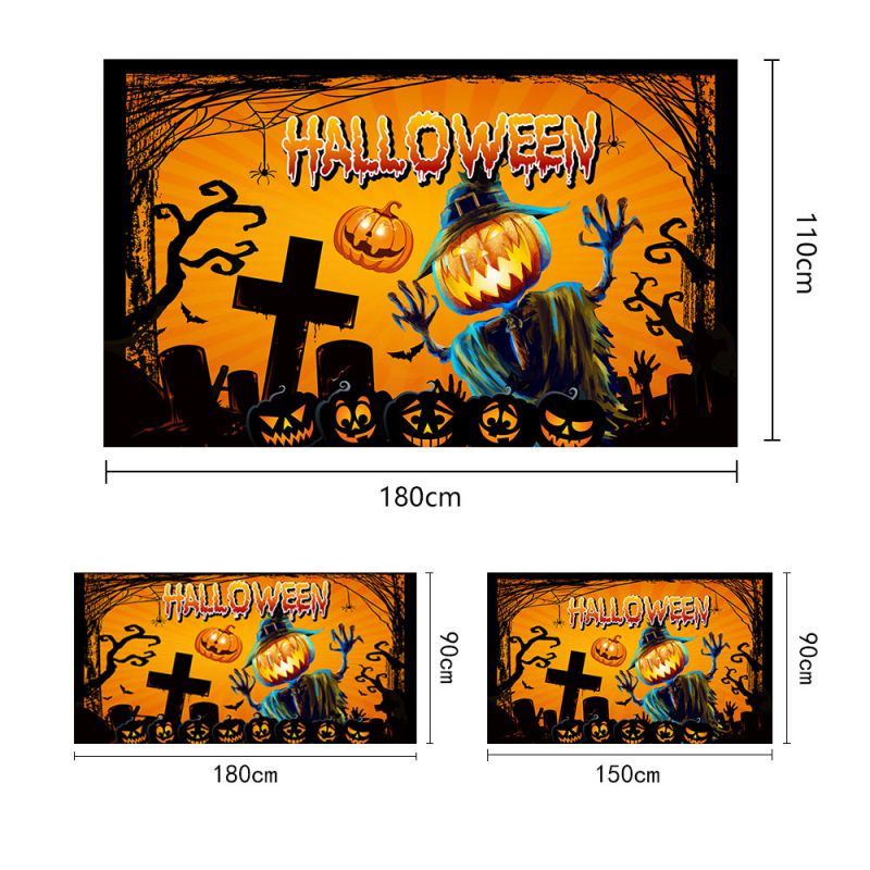 Fashion 4# Polyester Halloween Printed Background Fabric Hanging Flag