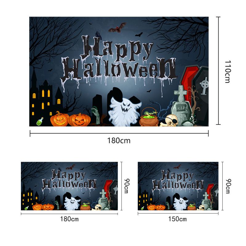 Fashion 5# Polyester Halloween Printed Background Fabric Hanging Flag