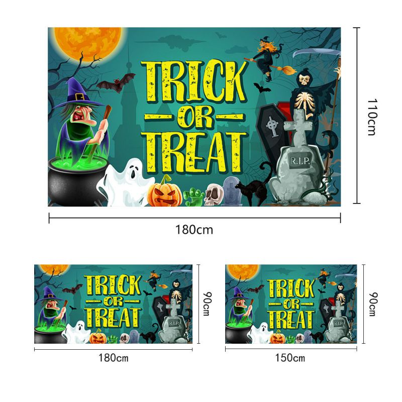 Fashion 16# Polyester Halloween Printed Background Fabric Hanging Flag