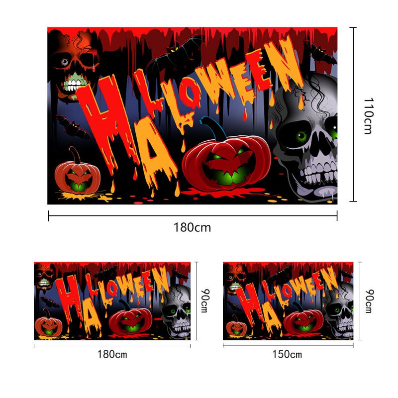 Fashion 17# Polyester Halloween Printed Background Fabric Hanging Flag