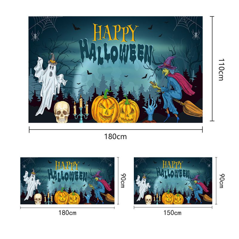 Fashion 19# Polyester Halloween Printed Background Fabric Hanging Flag