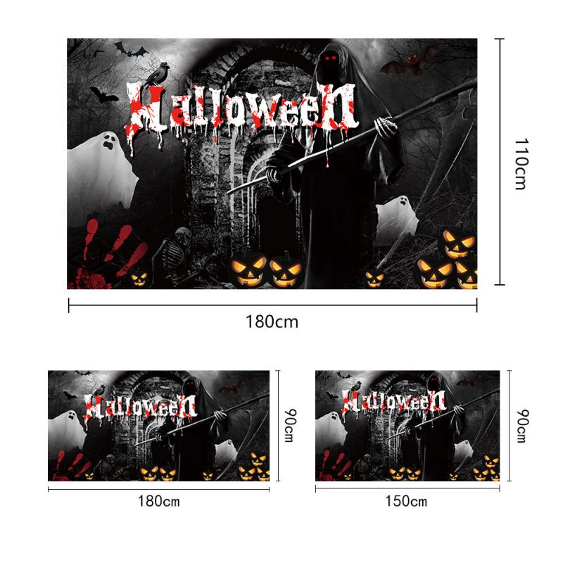 Fashion 28# Polyester Halloween Printed Background Fabric Hanging Flag