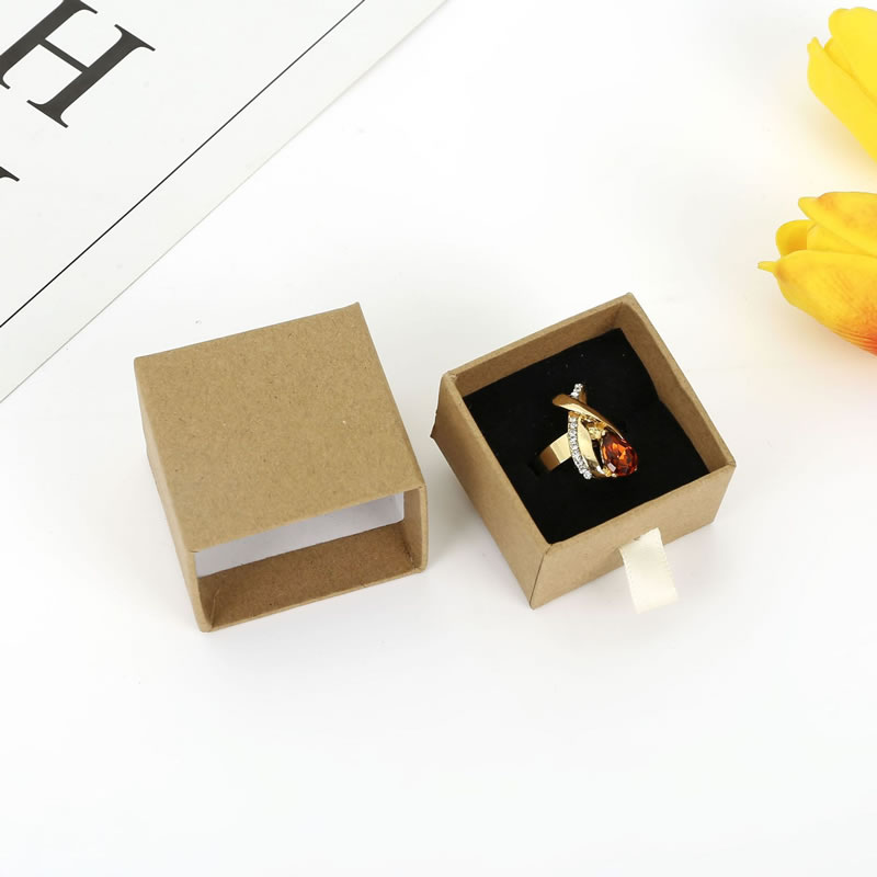 Fashion Kraft Paper 4*21*3cm Drawer Type Square Jewelry Storage Box