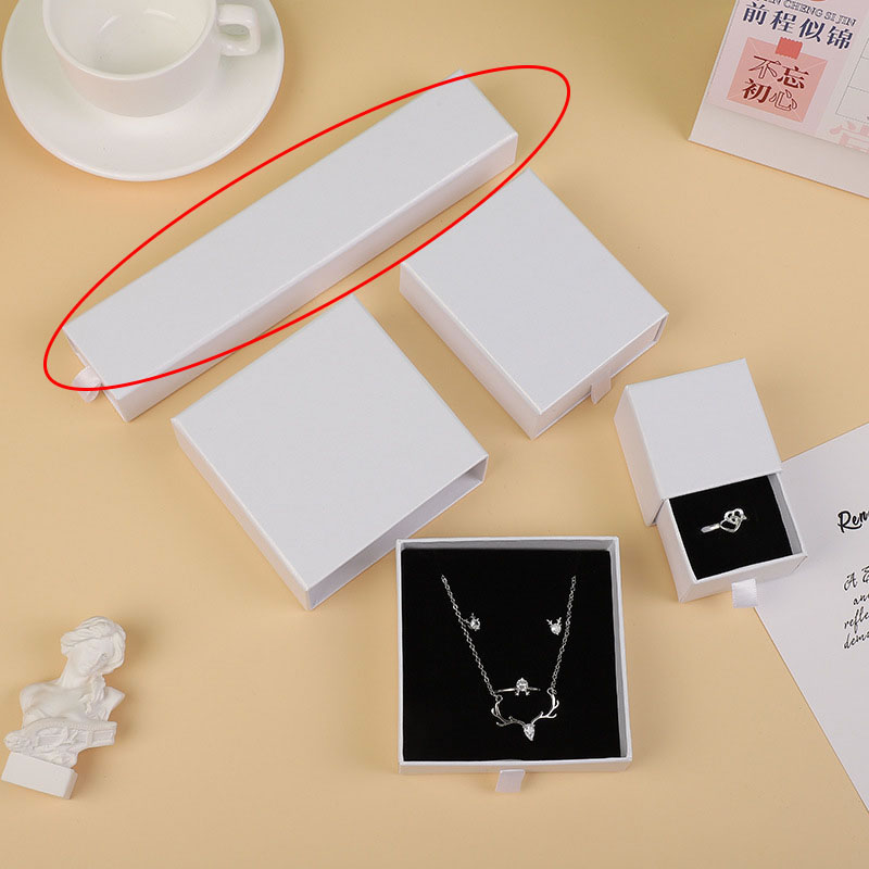 Fashion Ice White Pearlescent 4*21*3cm (necklace Bracelet Hairpin) Drawer Rectangular Jewelry Storage Box