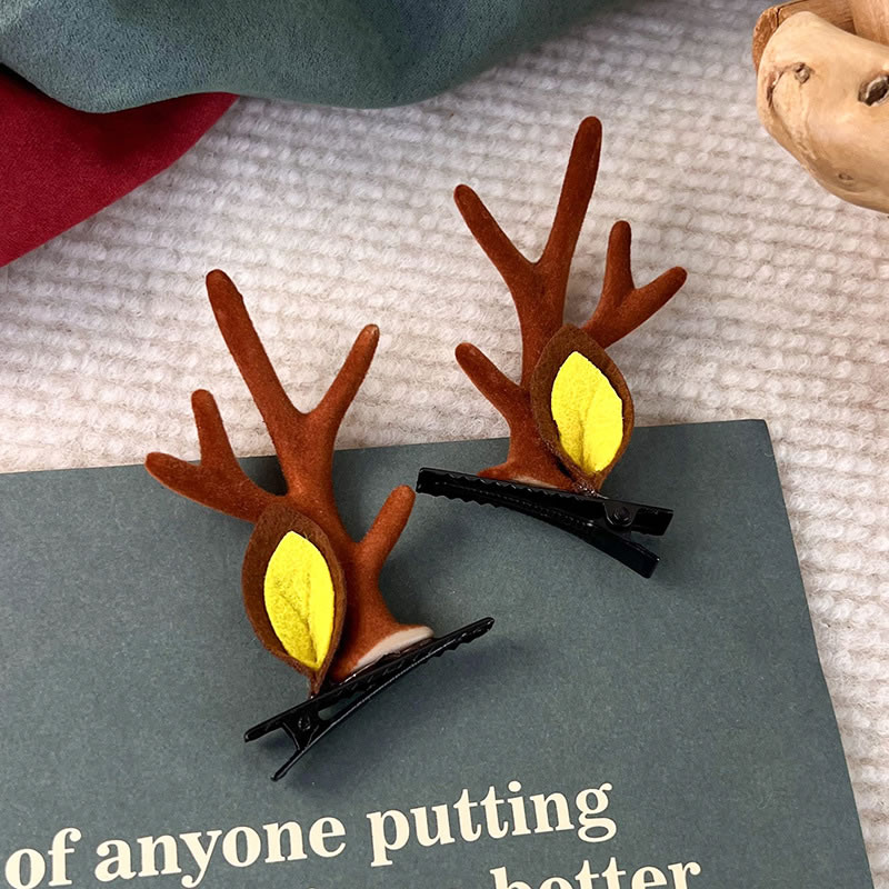 Fashion B Brown Antler Ear Clip Christmas Antlers Children's Clip