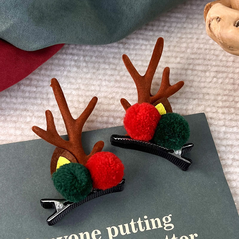 Fashion D Red Green And Brown Deer Antler Clip Christmas Antlers Children's Clip