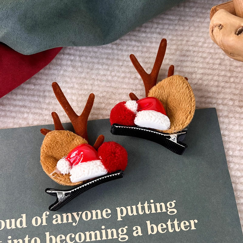 Fashion P Coffee Antler Christmas Hat Clip Christmas Antlers Children's Clip