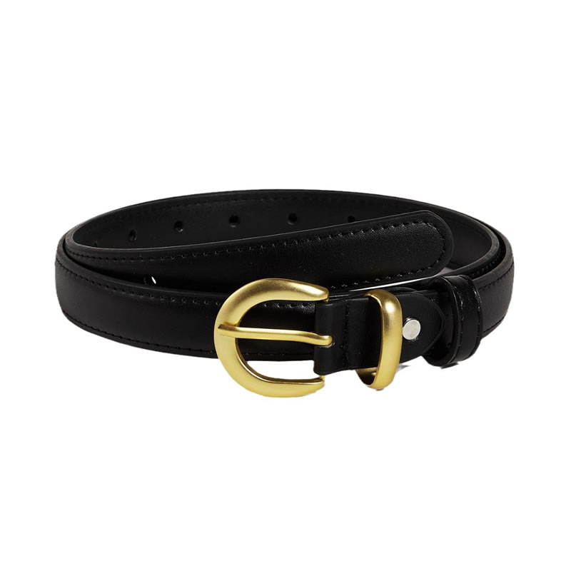 Fashion Microfiber Leather 2.3 (golden Semicircular Pin Buckle + Hardware Meson) Wide Leather Belt With Metal Buckle  Pu Leather