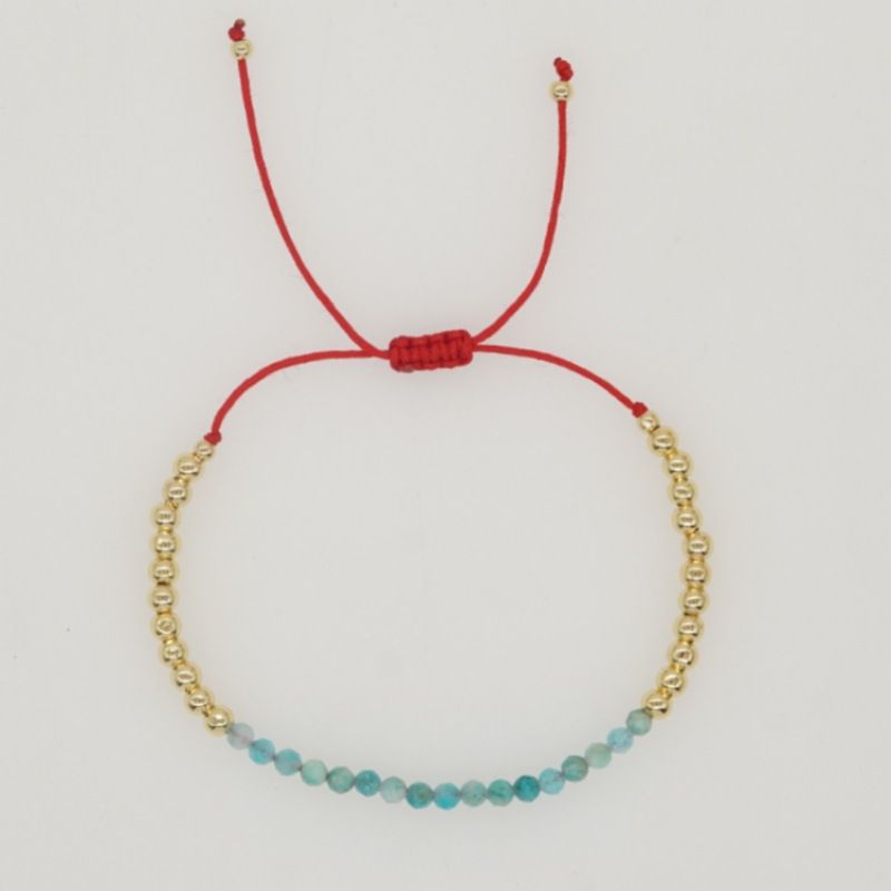 Fashion Gold Copper Beads And Semi-precious Beads Bracelet  Amazonite