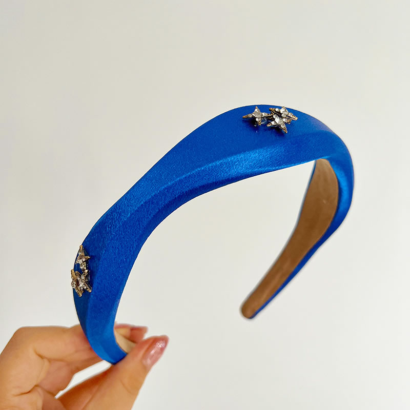 Fashion Blue Irregular Diamond Headband Fabric Diamond Star Irregular Headband