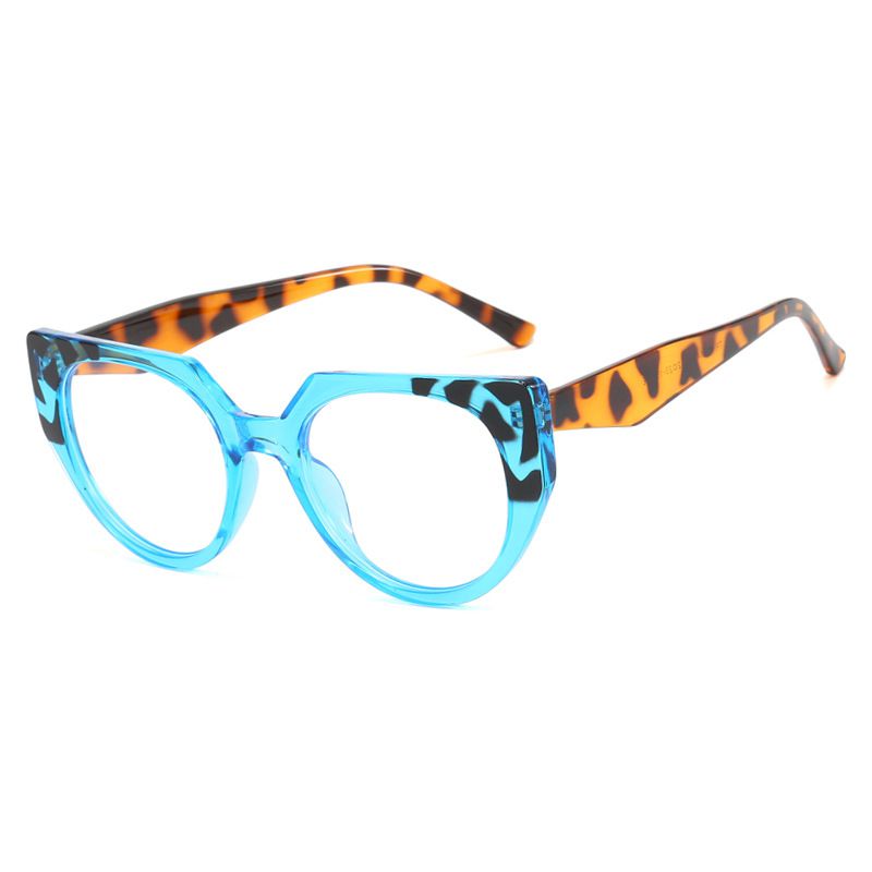 Fashion Translucent Blue Bean Curd Color Matching Cat Eye Irregular Flat Mirror