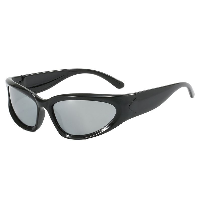 Fashion Black Frame White Mercury Pc Irregular Wide Leg Children's Sunglasses