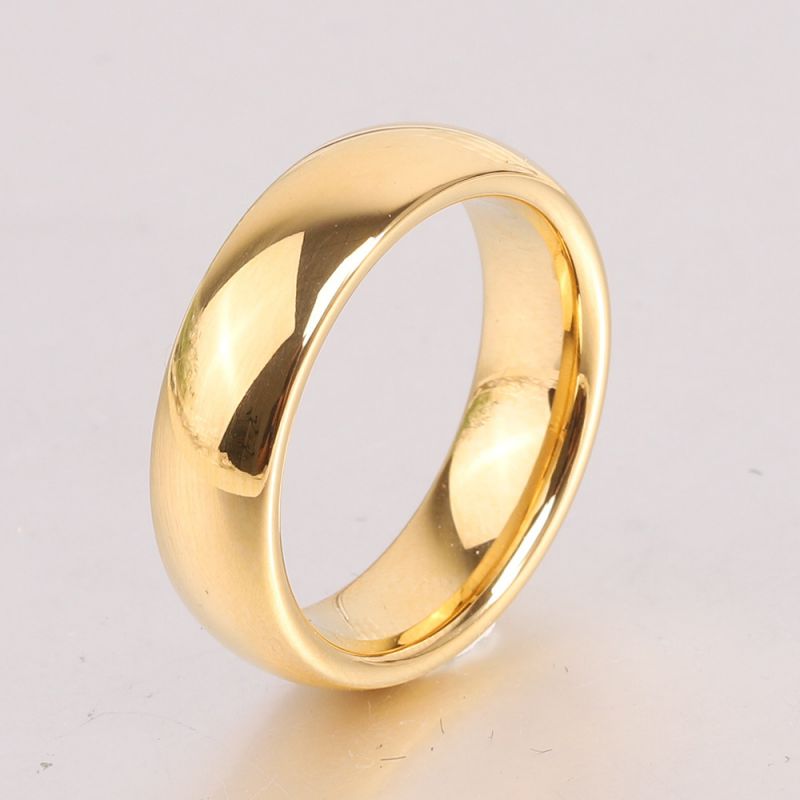 Fashion Gold Metal Glossy Plain Ring