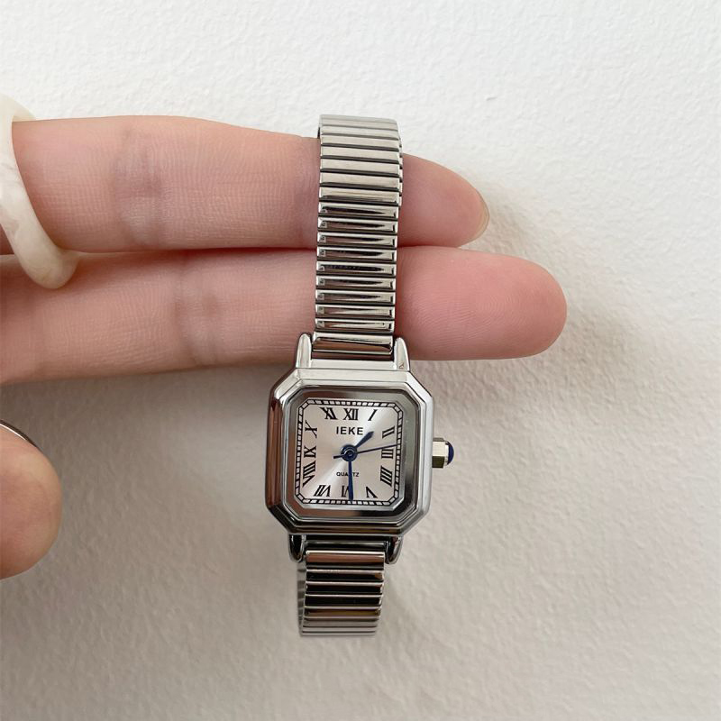Fashion Silver Belt Stainless Steel Square Dial Watch