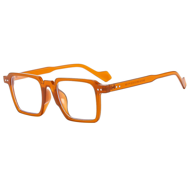 Fashion C10 Orange Frame White Film Anti-blue Light Pc Square Sunglasses