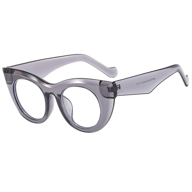 Fashion Transparent Gray-white Film Anti-blue Light Pc Cat Eye Sunglasses