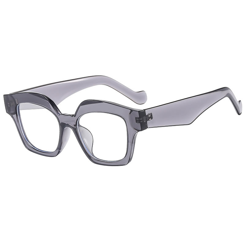 Fashion Transparent Gray-white Film Anti-blue Light Pc Irregular Large Frame Sunglasses