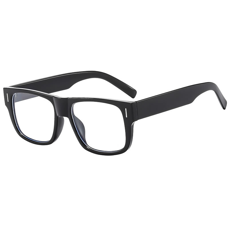 Fashion Bright Black And White Film Anti-blue Light Pc Square Large Frame Sunglasses