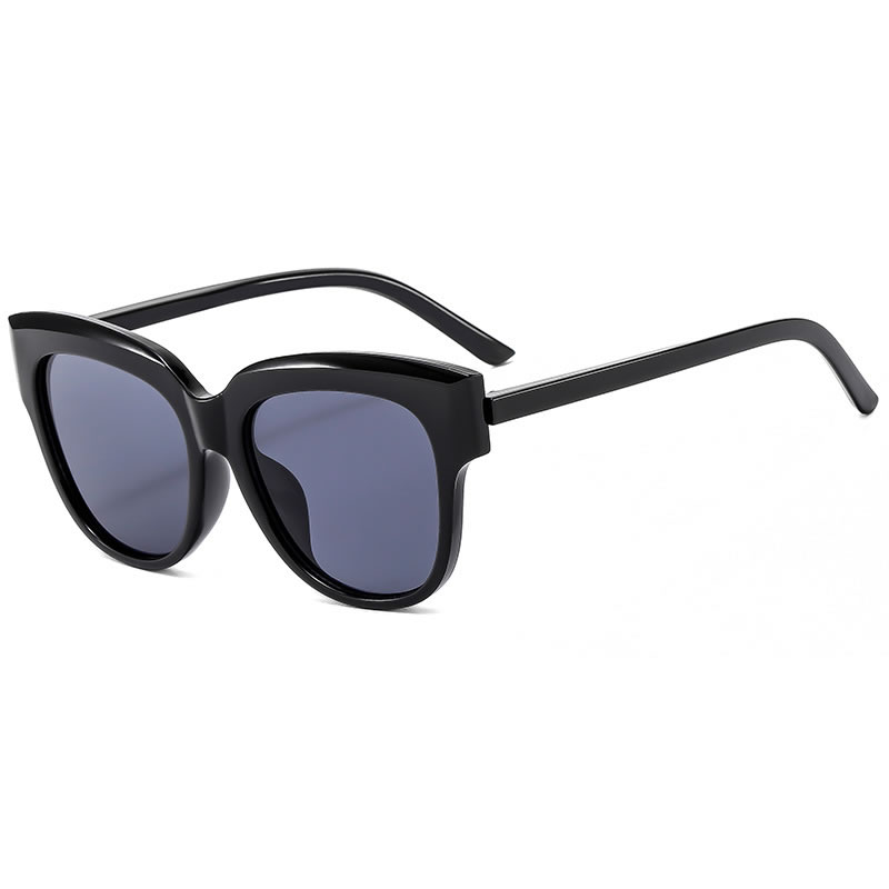 Fashion Glossy Black Pc Square Sunglasses