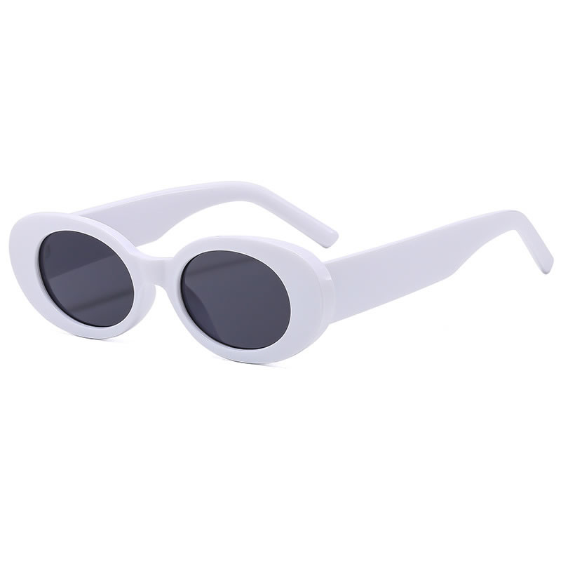 Fashion Really White Pc Oval Sunglasses