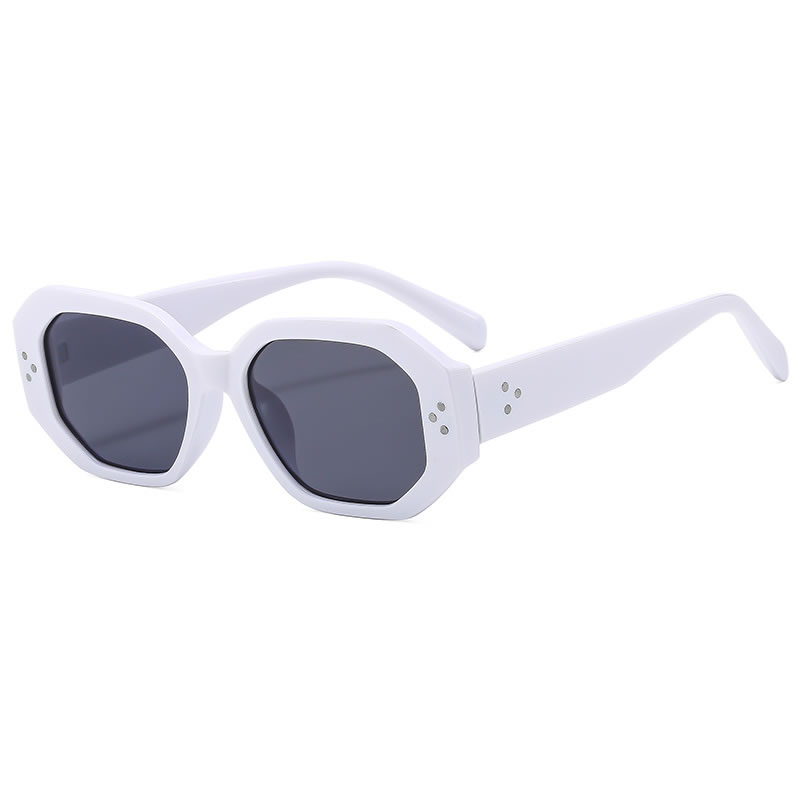 Fashion Really White Pc Rice Nail Irregular Large Frame Sunglasses