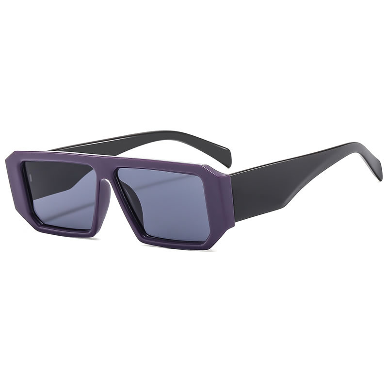 Fashion Purple Black Pc Square Sunglasses