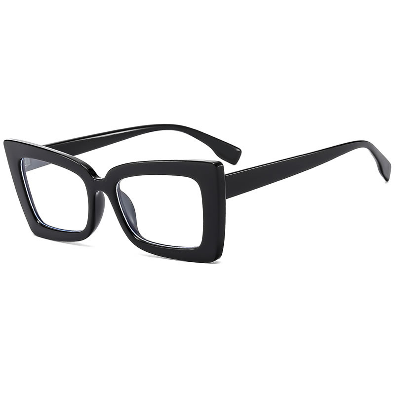 Fashion Bright Black And White Film Anti-blue Light Pc Large Frame Sunglasses