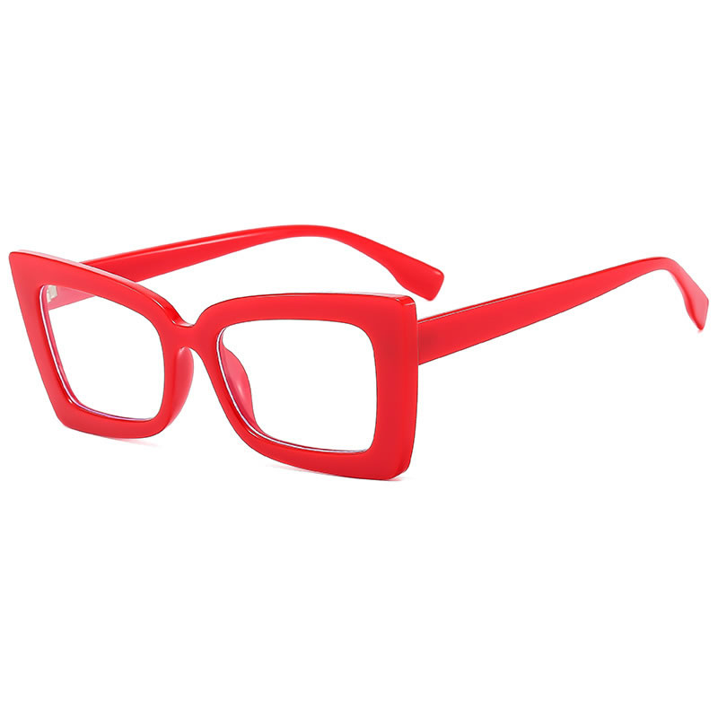 Fashion Big Red And White Film Anti-blue Light Pc Large Frame Sunglasses
