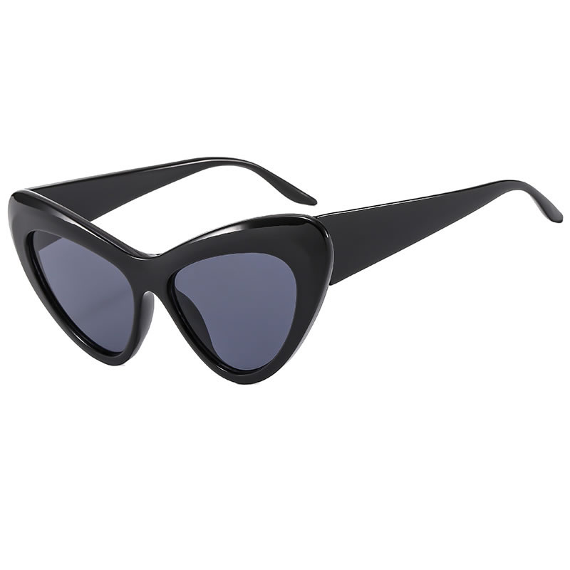 Fashion Glossy Black Cat Eye Sunglasses