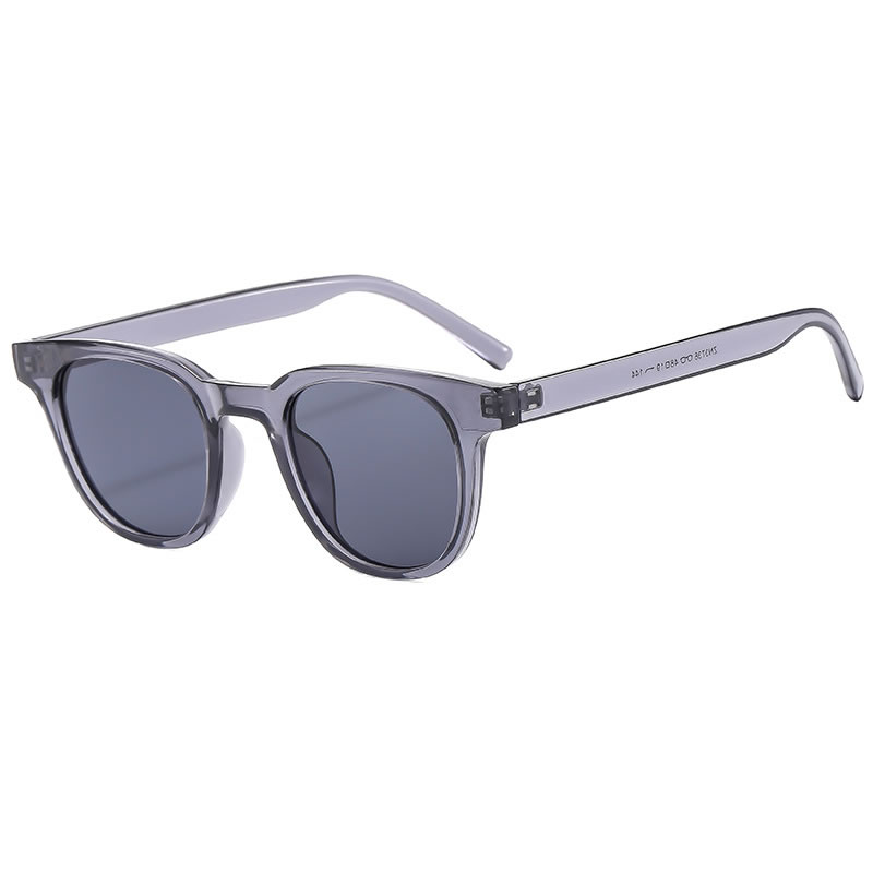 Fashion Transparent Gray Film Pc Large Frame Sunglasses