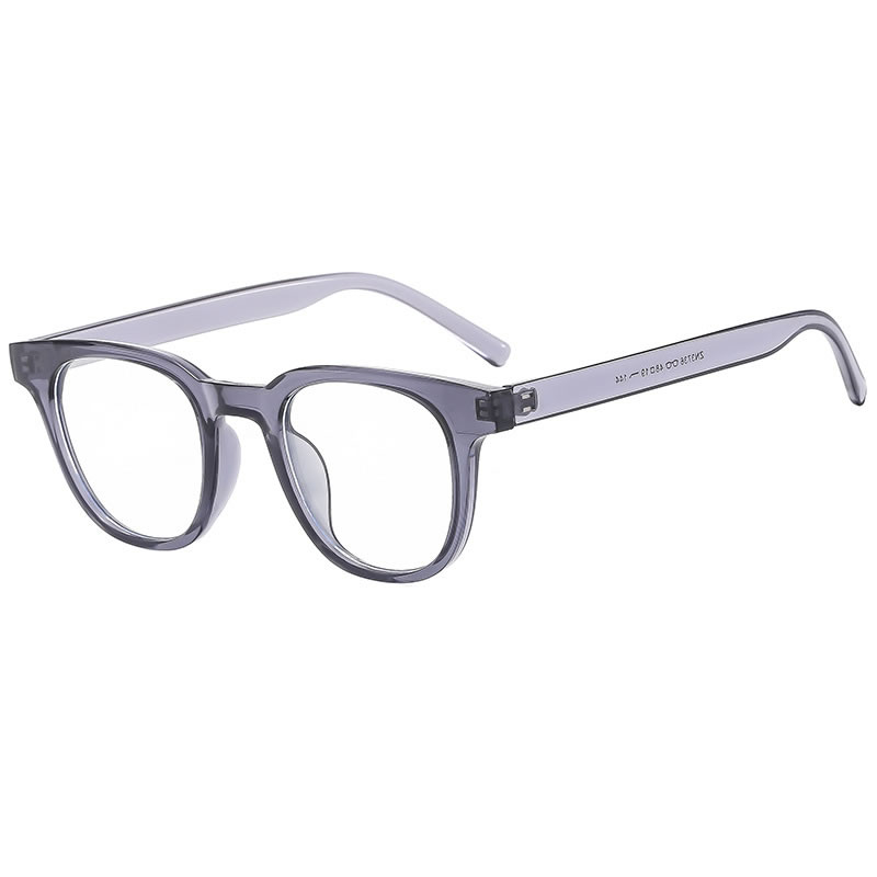 Fashion Transparent Gray-white Film Anti-blue Light Pc Large Frame Sunglasses
