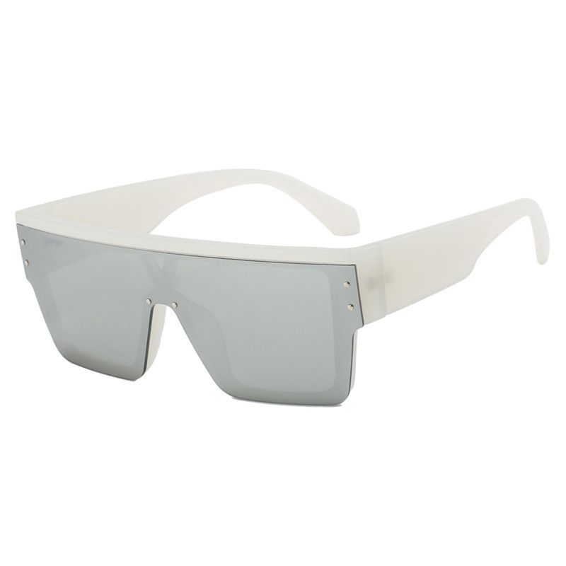 Fashion Sand White Mercury Pc Square One-piece Sunglasses