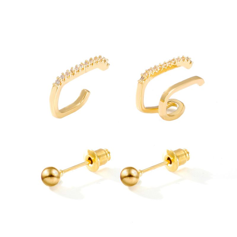 Fashion Gold Alloy Geometric Earring Set
