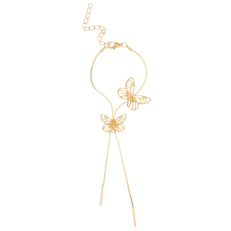 Fashion Gold Alloy Hollow Butterfly Bracelet