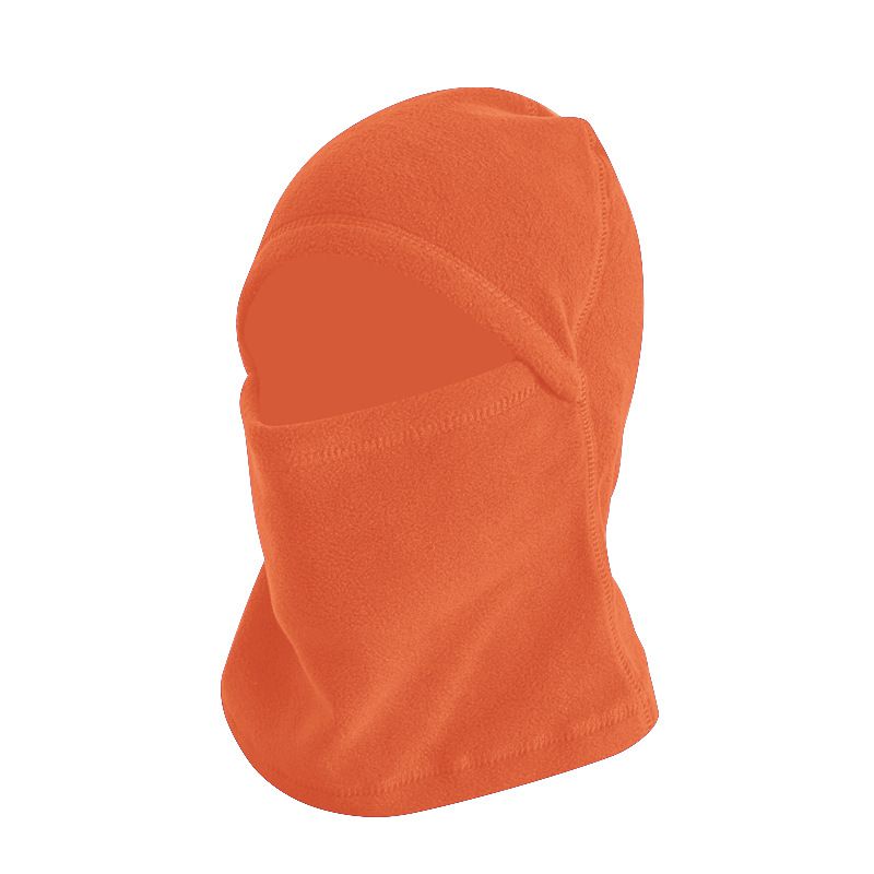 Fashion Orange Polyester Polar Fleece Solid Color Scarf All-in-one Face Mask Hood