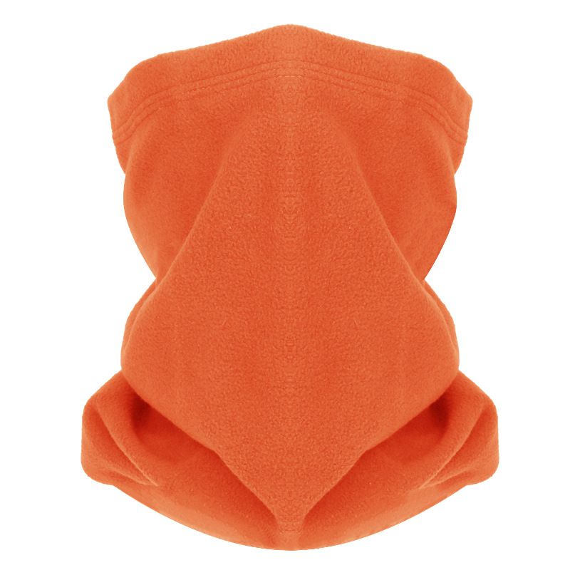 Fashion Orange Polar Fleece Solid Color Neck Gaiter Integrated Mask