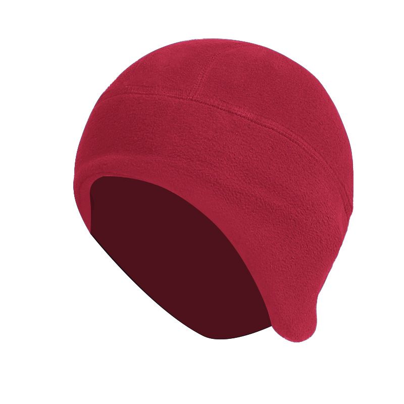Fashion Wine Red Polar Fleece Solid Color Ear Protective Hood