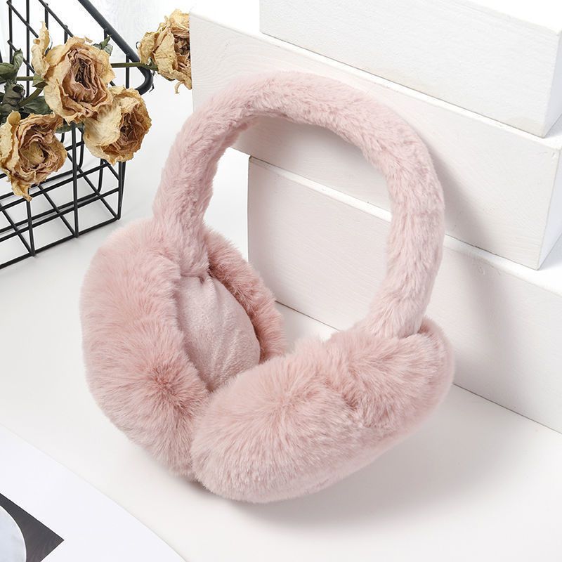 Fashion Solid Color Rose Red Plush Solid Color Earmuffs