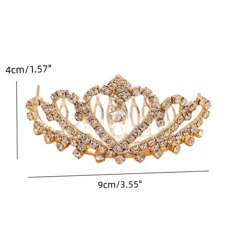 Fashion Gold Geometric Diamond Crown