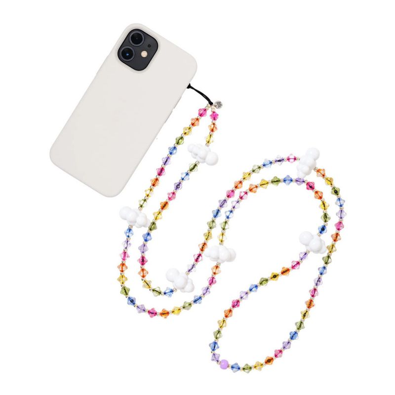 Fashion Color Geometric Crystal Beaded Love Cloud Mobile Phone Chain