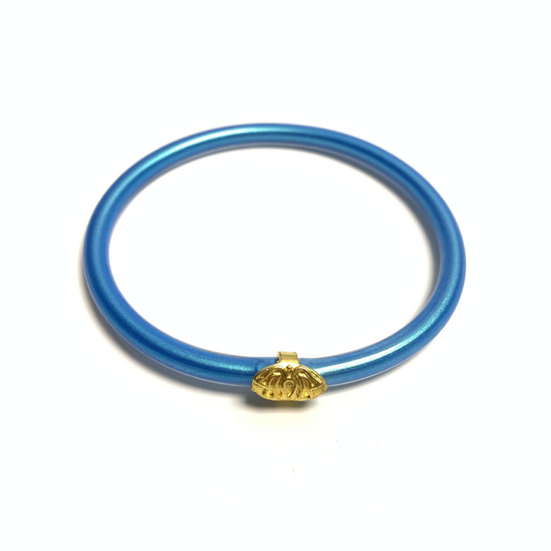 Fashion Lake Blue Silicone Round Bracelet