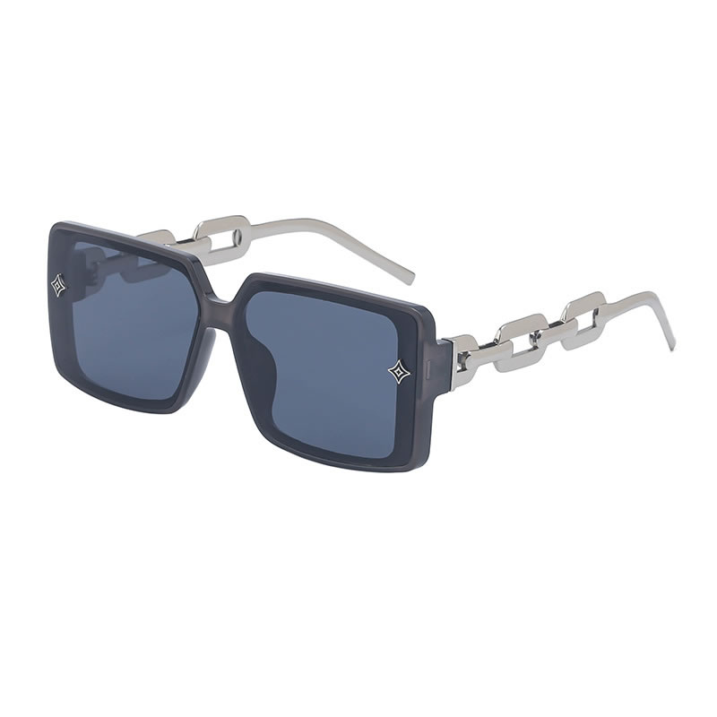 Fashion Dark Gray Pc Square Chain Sunglasses