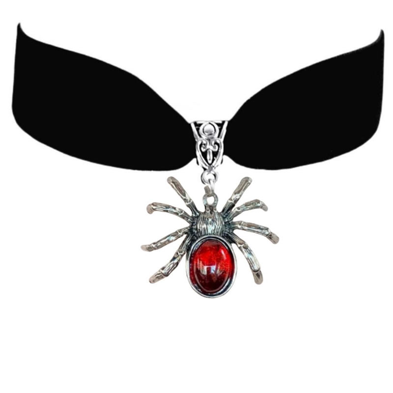 Fashion 2# Alloy Geometric Spider Velvet Necklace