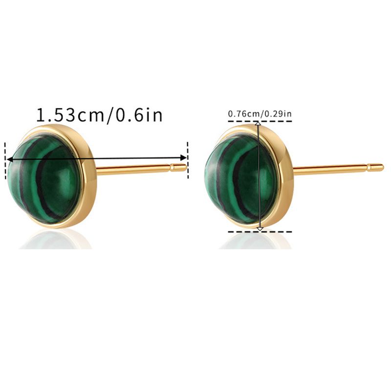 Fashion 1# Gold-plated Copper Geometric Round Stud Earrings