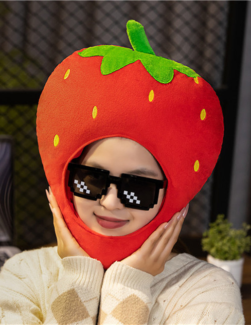 Fashion Red Filled Strawberries Plush Strawberry Headgear