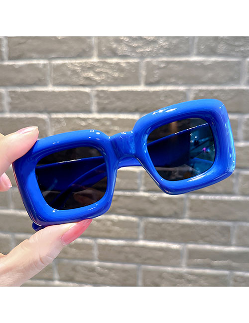 Fashion Blue Net Red Funny Sunglasses Resin Square Large Frame Sunglasses
