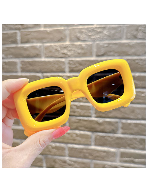 Fashion Yellow Internet Celebrity Funny Sunglasses Resin Square Large Frame Sunglasses